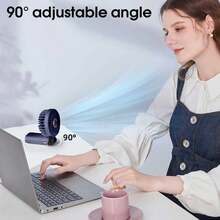 Quạt cầm tay mini 5 tốc độ, sạc USB, có thể gập lại, màn hình hiển thị, pin 1200mAh, lưu lượng gió cao, làm mát hiệu quả cho bàn làm việc, văn phòng tại nhà, cắm trại, quà tặng ngày lễ. - Quạt phát sáng nhiều màu - Xem 7