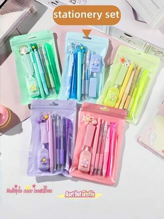 8pcs Macaron Color Stationery Set, High-Quality School Supplies Gift Set