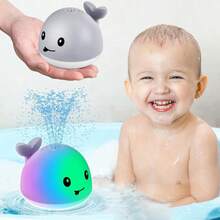 Baby Whale Bath Toy - Easy Bath Toy For Children Aged 1-3, Glowing Bathtub Fountain Toy, 6-12-18 Month Toddler Bath Sprayer Toy, Baby Christmas Stocking Filler, Birthday Gift - Multicolor - View 6