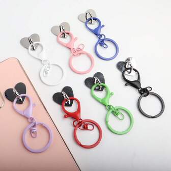 1pc Phone Case Clip + Lobster Clasp Lanyard, DIY Smartphone Strap, Metal Material, Heart, Star, Moon, Butterfly, Flower Shaped, Adhesive Backing, Phone Case, Bag, Hardware Accessory, Handmade Decoration