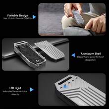 40Gbps PCIe NVMe SSD Enclosure,USB4 External Hard Drive Enclosure,For B+-Key PCIe SSD 2280 Size,Tool-Free Installation,Compatible With TBT4/TBT3/USB4/USB3.2 And More - Silver - View 9