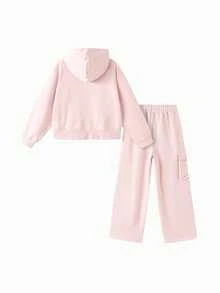 Balabala Girls' Knit Set, Soft Fabric, Comfortable Casual Wear - White Red - View 3