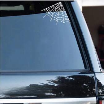 สติกเกอร์ไวนิลลายโครงร่างใยแมงมุมสำหรับมุม, สติกเกอร์ไวนิลกันน้ำคุณภาพสูง, เหมาะสำหรับหน้าต่างรถยนต์, ผนัง, กันชน และแล็ปท็อป