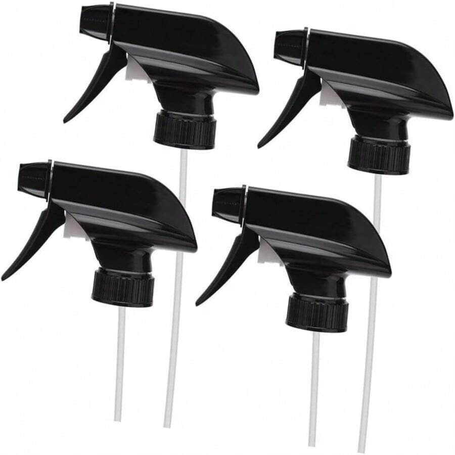 4 Botellas de Spray de Plástico Resistentes con Boquilla de Niebla Fina - Reemplazo de Botella de Spray - Paquete de 4 Negro - Paquete negro de 4 - Ver 1