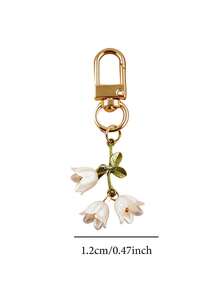 This Elegant Ladies Keychain Is Designed With Lily-Of-The-Valley Inspiration, Featuring A Lily-Of-The-Valley Bead Pendant. Compact And Delicate, It Can Be Hung On Handbags, Backpacks, House Keys, And Car Keys, And Also Serves As A Bag Charm. It Is Highly Suitable As A Wedding Season, Bridesmaid, Bridal, Couple, Valentine's Day Gift, And Party Favor, Making It An Ideal Valentine's Day Gift Choice.