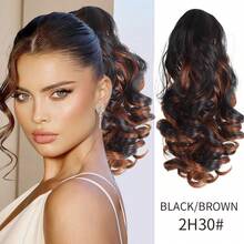 12" Ponytail Extension, Classic Loose Curly Wavy Claw Clip Pony Tails Hair Extensions Hairpieces For Women - Multicolor - View 18