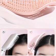Say Goodbye To Painful Tangles! This Hollow Out Detangling Brush Works Wonders On Both Wet And Dry Hair-Glides Through Curls, Straight Hair And Everything In Between Without Pulling. Lightweight, Easy To Clean, And A Must-Have For Daily Hairdressing. - Màu tím - Xem 4