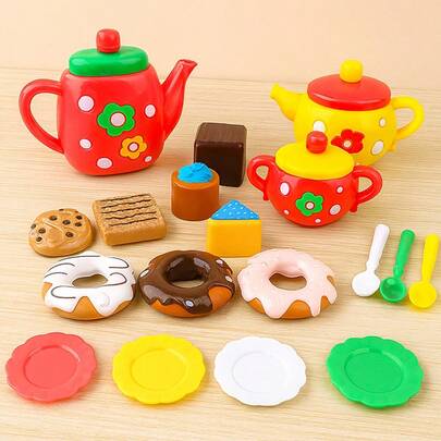 Bộ đồ chơi tiệc trà chiều Giáng sinh 24 món, Bộ đồ chơi tiệc trà giả vờ cho bé gái, Đồ chơi làm bánh rán và bánh ngọt, Bộ đồ chơi nhà bếp cho trẻ em, Đồ chơi trang trí tiệc