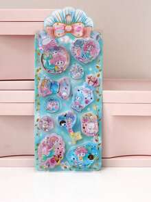 Creative Stickers, Cute Children's Water Stickers, Customizable Mermaid Water Dance Stickers, Gifts, 3D Stickers, Stereoscopic Stickers, Phone Case Stickers, Notebook Decorative Stickers, Craft Stickers, Fun Stickers, Diary Decorative Stickers, Graffiti Stickers. - Multicolor - View 6