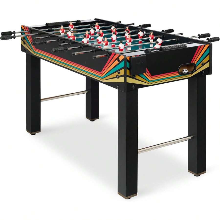48in Competition Sized Foosball Table, Arcade Soccer Table For Home, Game Room, W/ 2 Balls, 2 Cup Holders - Black - View 1