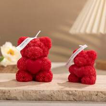 1pc Heart-Shaped Teddy Bear Scented Candle Gift Set, Suitable For Confession, Birthday, Home Decor, Party, Dining Table, Holiday Gifts, Gift Box, Banquet, Festival Celebration, Atmosphere Lighting, Graduation Gifts And More Occasions. - Multicolor - View 10