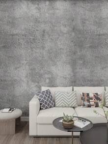 1 Cuộn Giấy Dán Tường Vân Xi Mét Xám Trắng Có Thể Tháo Rời, Giấy Dán Tường Chống Thấm Nước, Họa Tiết Vân Xi Mét Nứt, Thích Hợp Cho Phòng Khách, Nhà Bếp, Phòng Ngủ, Ký Túc Xá Trang Trí Và Làm Mới Nội Thất. - Màu Xám nhạt - Xem 5