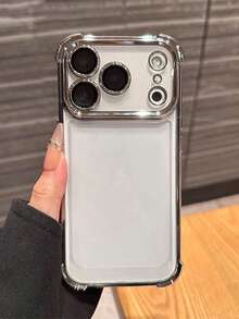 苹果电镀加厚透明手机壳，适用于 16/16 Pro Max/16 Pro/16 Plus/11/12/13/15 Pro Max，防水、防震、防摔、防刮花 - 銀色 - 查看 2