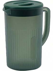 EstiloJarra de Plástico de 2,7 L con Tapa, Jarra de Agua Fría Resistente a Altas Temperaturas de Gran Capacidad para Jugo, té, Apariencia Exquisita (Negro)Versión mejorada - Verde oscuro - Ver 6