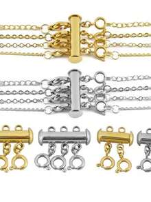 Necklace Layering Clasp Slide Lock Connector Suitable For Multi-Strand Sliding Tube Clasp - Multicolor - View 4