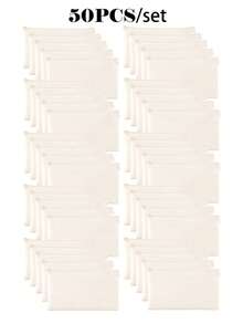 5/10/20pcs Set Blank Canvas Tote Bags For DIY Painting And Digital Printing, Portable Cosmetic Bags For Toiletries, Travel Makeup, Gifts To Express Love And Gratitude, Cute Handbag/Wallet/Snack/Gift Storage Bag With Zipper For Lipstick, Brush, Skincare, Phones, Coins, Small Items Make Up Bag - Beige - View 52