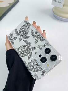 Funda para teléfono con diseño de tortuga marina, compatible con iPhone 16, 15, 14 Pro Max, 13, 12, 11, XR y XS Plus. Fabricada en silicona TPU, ofrece protección contra golpes y caídas, además de una excelente sensación al tacto. Es el regalo ideal para familiares, amigos y seres queridos. - transparente - Ver 4