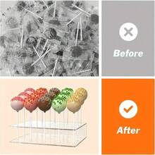 2个装15孔亚克力棒棒糖展示架，蛋糕棒棒糖展示架，透明蛋糕棒棒糖展示架，透明棒棒糖架，适用于婚礼、派对、餐厅、聚会、商场、婚礼用品、派对甜点展示、甜点架 - 彩色 - 查看 4