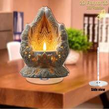 2D Plano, Suporte para Vela de Mãos em Oração Acrílico Rotativo 360°, com Design Floral - Estilo Vintage, Adequado para Meditação Espiritual, Dia dos Pais, Decoração de Quarto, Sem Necessidade de Eletricidade, Decoração Espiritual, Artesanato Delicado, 2D Plano - Multicolorido - Visão 8