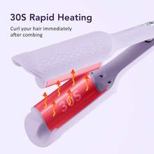 Hailicare 32毫米紫色蛋形卷发棒，1200万负离子护发，4档温度设置，30秒快速加热，送给女朋友和闺蜜的完美造型礼物 - 紫丁香色 - 查看 5