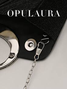 OpulAura 女士时尚闪亮水晶水钻晚宴手拿包，璀璨奢华镶钻正式礼服包，适合晚宴、派对、生日、婚礼等场合，亦可作为生日礼物 - 黑色 - 查看 5