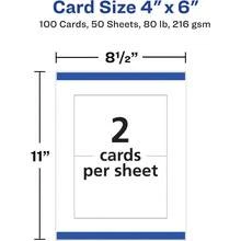 Avery 05389 Postcards for Laser Printers Uncoated 4 x 6 Inches White Box of 100 - Blanco - Ver 7