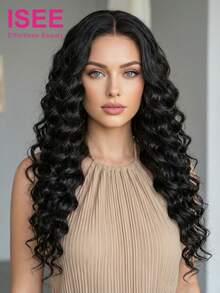 ISEE Parrucca frontale in pizzo HD 13x4 con capelli morbidi e sani, non trattati, a onde morbide, senza colla, lunghezza 18-30 pollici, densità 180%, con bordo del pizzo pre-tagliato e attaccatura dei capelli pre-sfoltita, elegante, casual, adatta per scuola, regali per donne, accessori, vibrazioni da vacanza, energia attiva, articoli essenziali da viaggio - SNatural - Visualizzare 3