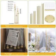 1PC Gold 5 Arm Floor Candelabra Centerpieces,39.4" Tall Gold Candle Holders Pillar Taper Candlestick Stand With Acrylic Lampshades For Wedding Ceremony,Birthday Party,Dinner Party,Home Décor - vàng - Xem 5