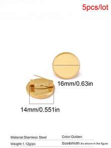 5pcs Stainless Steel Brooch Clip Base Pins Blank Cabochon Pin Base Badge Holder For DIY Jewelry Making Findings Supplies - Brooch Base - View 13