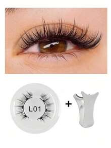1/2 Pairs Magnetic Eyelashes Set, Comes With Professional Tweezers, Reusable, No Glue Needed, Creates Natural, Fluffy & Voluminous Lash Effect, Lightweight & Comfortable, Ideal For Makeup Travel, Parties, Festivals, Dance Performances, Sparkling Lashes, Magnetic Lashes And More. - 彩色 - 查看 13