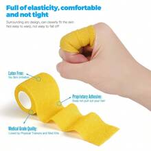 Bandage Wrap 8 Pack 2 x 5 Yards Self Adhesive Bandage Wrap Breathable Cohesive Bandage Wrap Rolls Athletic Elastic Self Adherent Wrap for Sports InjuryWrist Knee Ankle Sprains and Swelling Yellow - Amarillo - Ver 5