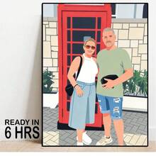 Flat Effect Portrait, Custom Illustration, Personalized Photo, Photo Illustration, Personalized Portrait, Gift For Boyfriend, Gift For Girlfriend