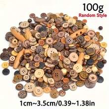 混合装木质纽扣，圆形工艺纽扣，缝纫纽扣，适用于DIY纽扣彩绘、手工饰品 - 彩色 - 查看 18