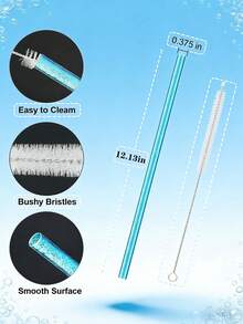8支/6支/4支/2支装彩色可重复使用吸管，闪光塑料替换吸管，适用于40盎司/30盎司/20盎司/14盎司的杯子，多种颜色可选，12英寸吸管，包含1个清洁刷，激光闪光效果。彩色吸管采用PCTG材质，无异味，可重复使用。 - 彩色 - 查看 2