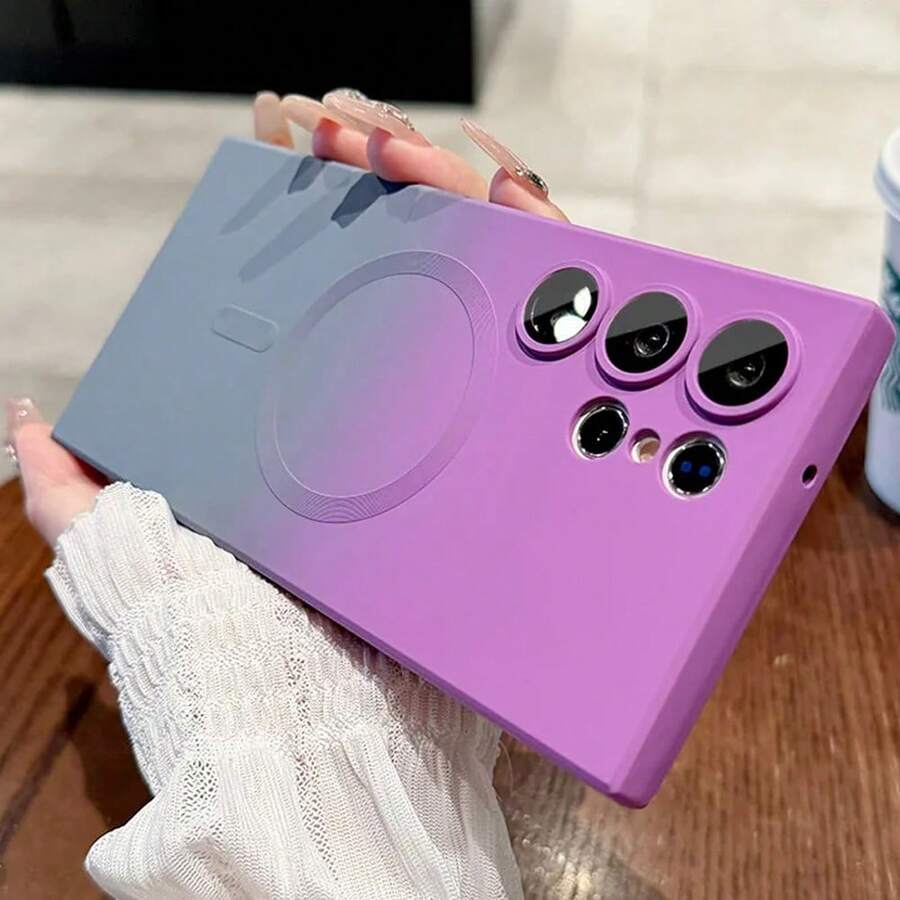 Magnetic Wireless Anti-Scratch Shockproof Camera Protection Gradient Phone Cover Case Compatible With Samsung Galaxy S26 Ultra S25 Ultra S24 Ultra A57 A37 A17 A56 A36 A26 S25 FE Galaxy Z Filp Series Compatible With IPhone Series