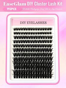 DIY 书型假睫毛套装：包含 192 簇假睫毛，密度从 30D 到 80D，卷度从 D 到 C。单根假睫毛采用柔软的仿貂毛材质制成。这款套装可打造 3D 浓密妆效，适合派对和日常妆容。 - 黑色 - 查看 7