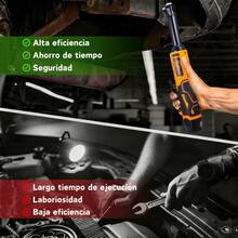 Llave De Carraca Inalámbrica, 1/2 Pulgadas Matraca Eléctricas, Dos Batería 2Ah, 55N.m 400RPM 12V - Naranja - Ver 9
