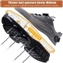 Essential For Outdoor Work: – Unisex Steel Toe Safety Sneakers For Men And Women, Grey Lightweight & Anti-Slip Work Trainers With Air Cushion, Puncture-Proof & Smash-Resistant Design, Indestructible Security Protective Outdoor Security Grey Boots ,Comfortable Breathable Grey Construction Boots For Men ,Rotated Button Easy Wear Work Safety Boots Men Shoes Safety Steel Toe Work Shoes Grey,Steel Toe Shoes Are Important Personal Protective Equipment For Many Industries. Fashionable Safety Shoes Suitable For Construction Sites Under Harsh Working Conditions, Carpenters Iogging, Car Repairs And Outdoor Workers.,Fashionable  Grey All-Season Shoes For Warehouse, Outdoor, Restaurant, Delivery & Training Use - Grey - View 5