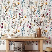 OUTANA 1 Roll 78.7 Inch Vinyl Tile Sticker Self-Adhesive PVC Wall Decal Wallpaper Floral, Wave, Animal Pattern, Removable Wall Decor For Bathroom, Dorm, Living Room, Bedroom, Kitchen, TV Background, Office, Width 10/15/20/30cm