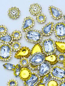 50颗白色手工水钻爪，适用于DIY装饰服装、鞋子、帽子、包包和其他配饰