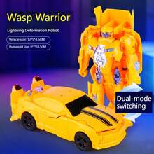1pc Upgraded Children's Transforming Robot Car Model - One-Button Transformation - Non-Alloy Version Movable Toy For Boys - [Boy's Gift/Children's Birthday Surprise/Creative Educational Toy] Cool Transforming Model - Perfect Gift - Multicolor - View 12