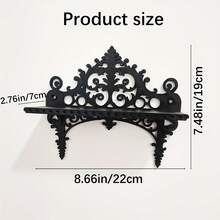 1 chiếc kệ treo tường mini phong cách Baroque cổ điển chất lượng cao, phù hợp cho nhà và văn phòng, kệ treo tường kiểu Gothic, giá đựng đồ tối giản, có thể lắp đặt có hoặc không cần khoan, trang trí phòng đẹp mắt, lưu trữ đồ dùng gia đình, lưu trữ và sắp xếp đồ dùng phòng tắm, kệ trang trí, cấu trúc bền chắc, kệ nổi, kệ chịu tải nặng, kệ treo tường, trang trí tường, kệ treo tường, trang trí tường nhà. - màu đen - Xem 4