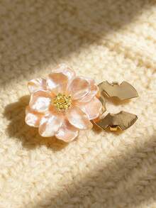 1件花朵袖扣，女士胸针纽扣套，时尚高端，山茶花束紧夹，领带夹，女士配饰，女士派对轻奢气质服装袖口套，适合日常佩戴，朋友礼物，爱人礼物，家人礼物 - 山茶花 - 查看 11