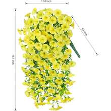 1/6 piezas Planta artificial de eucalipto verde de 50 cm de largo, hecha de seda, con protección UV, adecuada para bodas, porches, salas de estar, paredes de oficina, patios, estanterías, decoración del hogar, jardín al aire libre, decoración de fiestas de cumpleaños, decoración de ramas, decoración del Día de San Valentín, regalos - Eucalipto Morning Glory - Amarillo - Ver 3