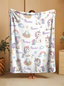 1件定制个性化毯子，文字毯，DIY毯，图案毯，纪念毯。挂毯，照片肖像毯设计，适合女孩、男孩、成人，情人节礼物，轻便，婴儿毯，个性化毯，个性化照片毯 - 彩色 - 查看 3