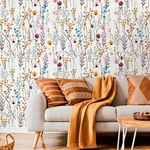 OUTANA 1 Roll 78.7 Inch Vinyl Tile Sticker Self-Adhesive PVC Wall Decal Wallpaper Floral, Wave, Animal Pattern, Removable Wall Decor For Bathroom, Dorm, Living Room, Bedroom, Kitchen, TV Background, Office, Width 10/15/20/30cm