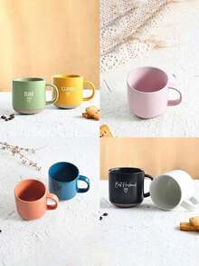 定制陶瓷马克杯，可定制印花图案，个性化咖啡杯，定制水杯，多种印刷颜色可选，可在陶瓷咖啡杯上印制您的专属文字 - 送给爸爸的定制礼物 - 多色 - 查看 8