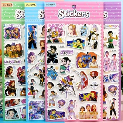 1pc New Hot Selling Witch Hunt Anime Accessories EVA Laser 3D Bubble Stickers Birthday Party Decoration Stickers Movie IP Theme Creative Handbooks DIY Material Stickers Girl Heart Cartoon Character Decoration Stickers Set Birthday Gifts New Year Gifts