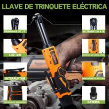 Llave De Impacto Inalambrico 3/8 2ah Bateria*2 Con 7 Vasos Naranja - Naranja - Ver 3