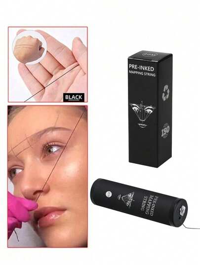 1pc 20m Microblading Ruler, Microblading Positioning Line Eyebrow Pencil, Microblading Semi-Permanent Makeup Tool, Eyeliner Positioning, Eyebrow Positioning Measurement And Coloring Line Tattoo Tool, Use Color Ruler To Assist In Drawing Lines, Eyebrow Ruler, Positioning Line Frame, Solid Dry Ink